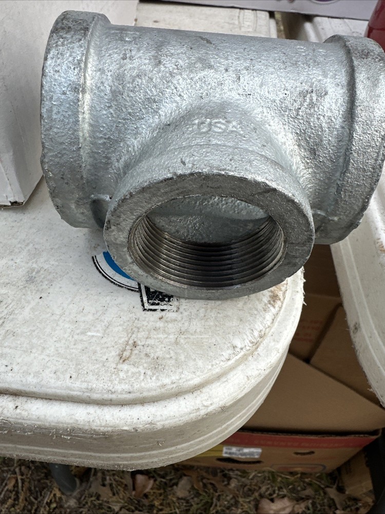 2"x 2” X 1 1/2” Center Reducing Galvanized IronTee T Pipe Fitting Threaded