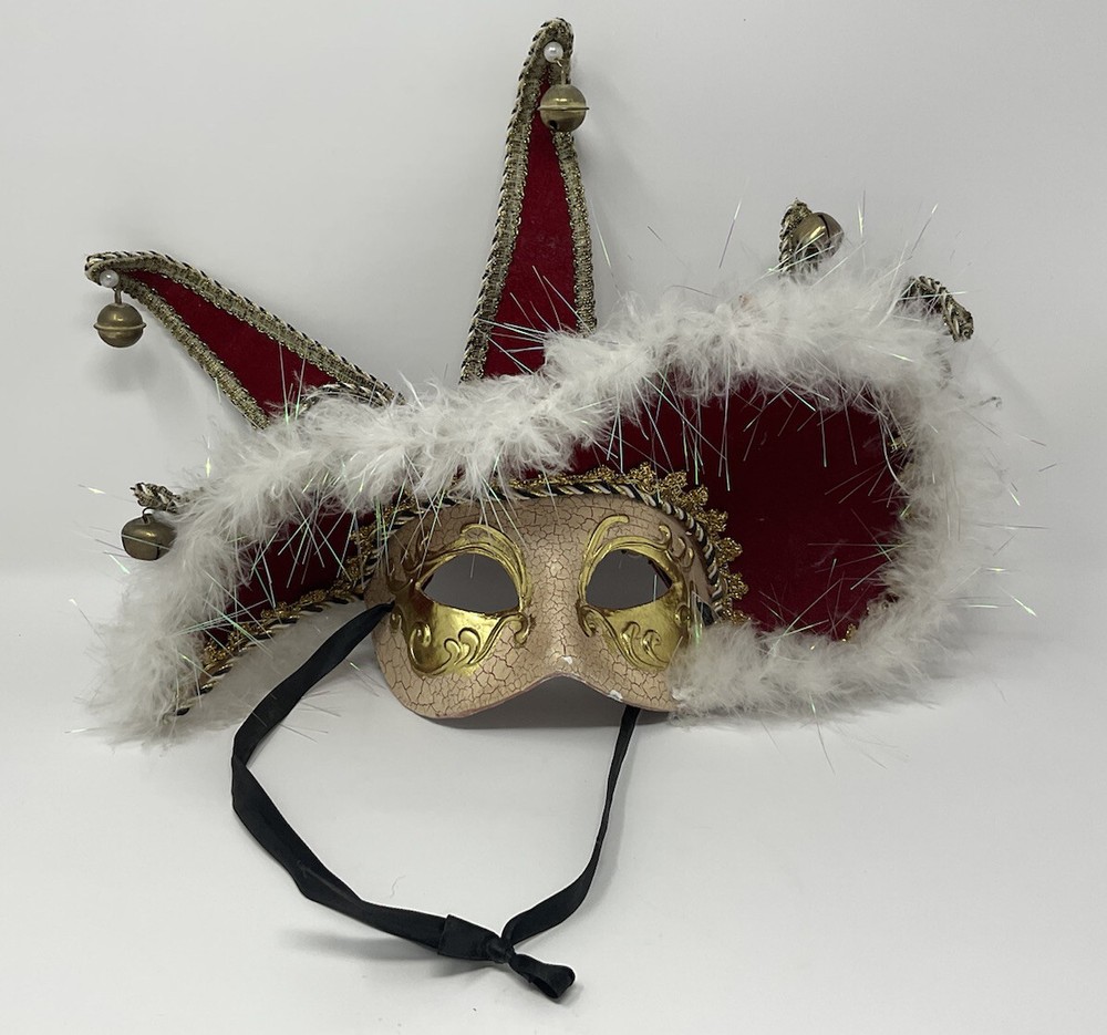 VINTAGE MARDI GRAS HALLOWEEN JESTER MASK