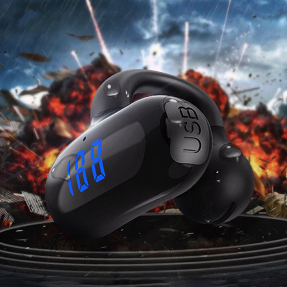 Wireless Bluetooth 5.3 Earpiece Driving Trucker Headset Earbuds Noise Cancelling