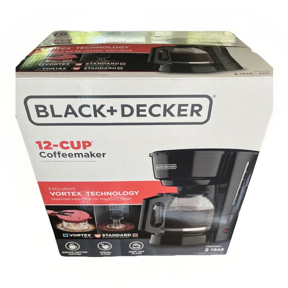 BLACK+DECKER 12-Cup Coffee Maker with Easy On/Off Switch, 12-Cup, Black