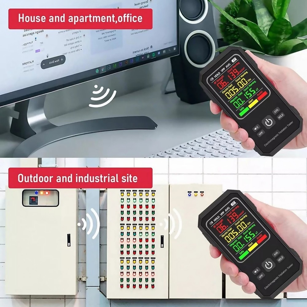 EMF Meter Electromagnetic Radiation Detector with Data Lock and Screen Lock