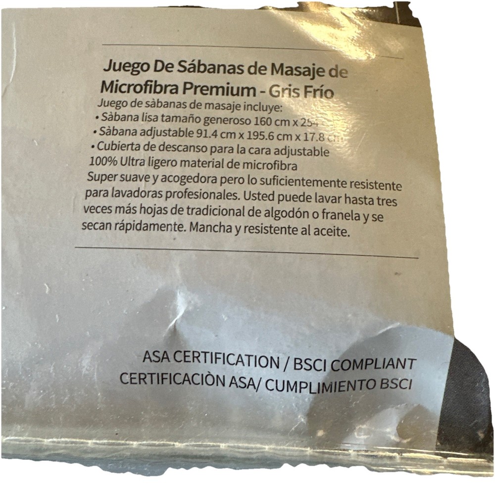 ForPro Professional Collection Premium Microfiber Grey 3-Piece Massage Sheet Set