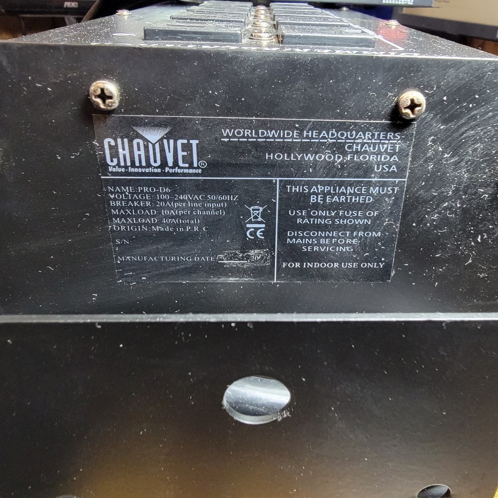 CHAUVET DJ Pro-D6 6-Channel Dimmer Pack Lighting Controller W/ DMX 512 DECODER