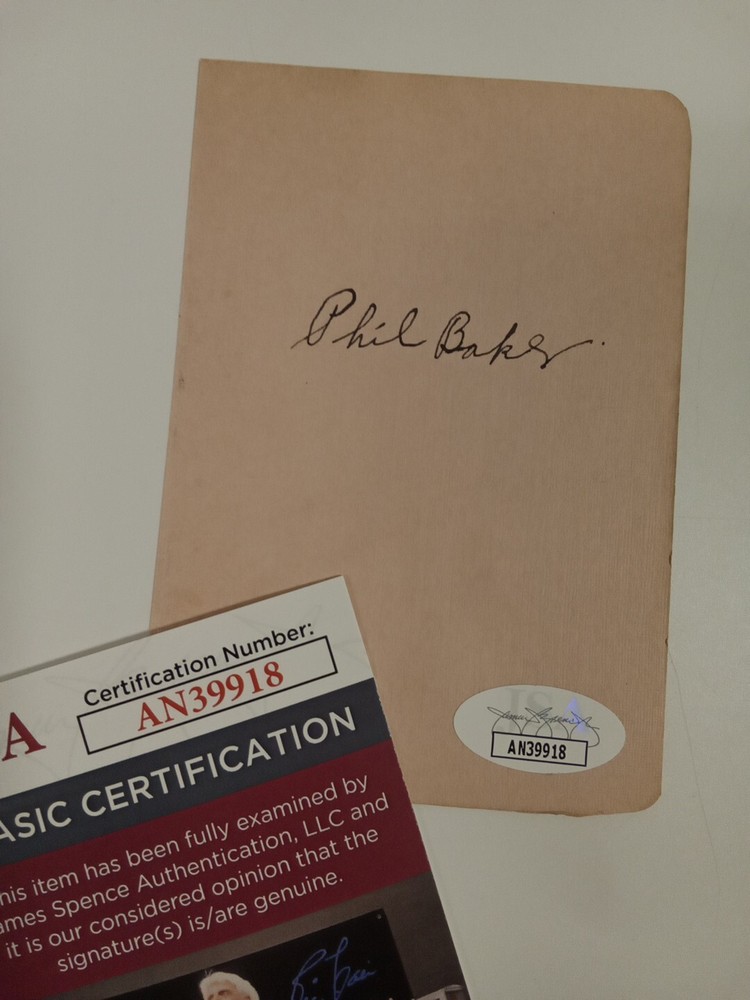 Phil Baker Autograph Signed Cut JSA -1 #