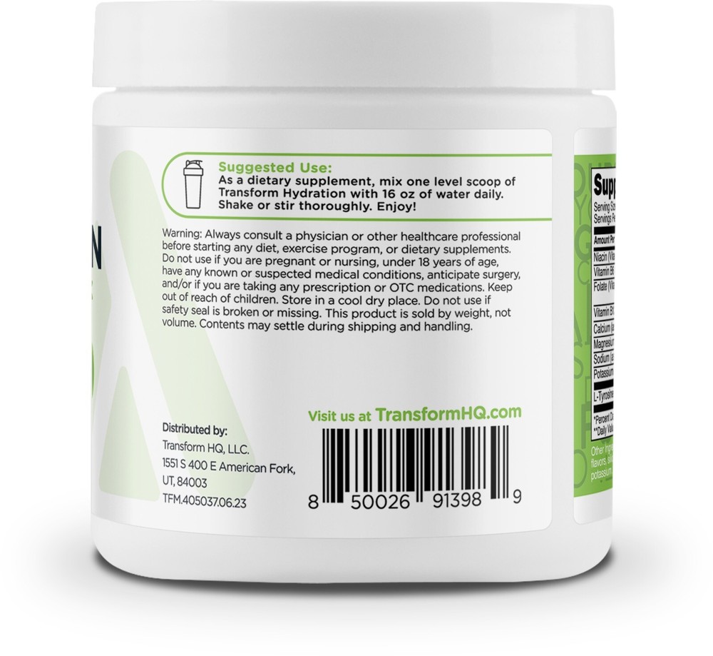 TransformHQ Hydration 42 Servings (Cherry Limeade) - Electrolyte Drink Mix