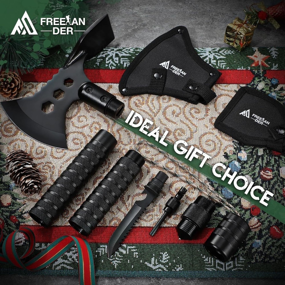 Tactical Axe 2 Pack, Sharp Tomahawk with Sheath, Portable Tomahawk with Clip ...