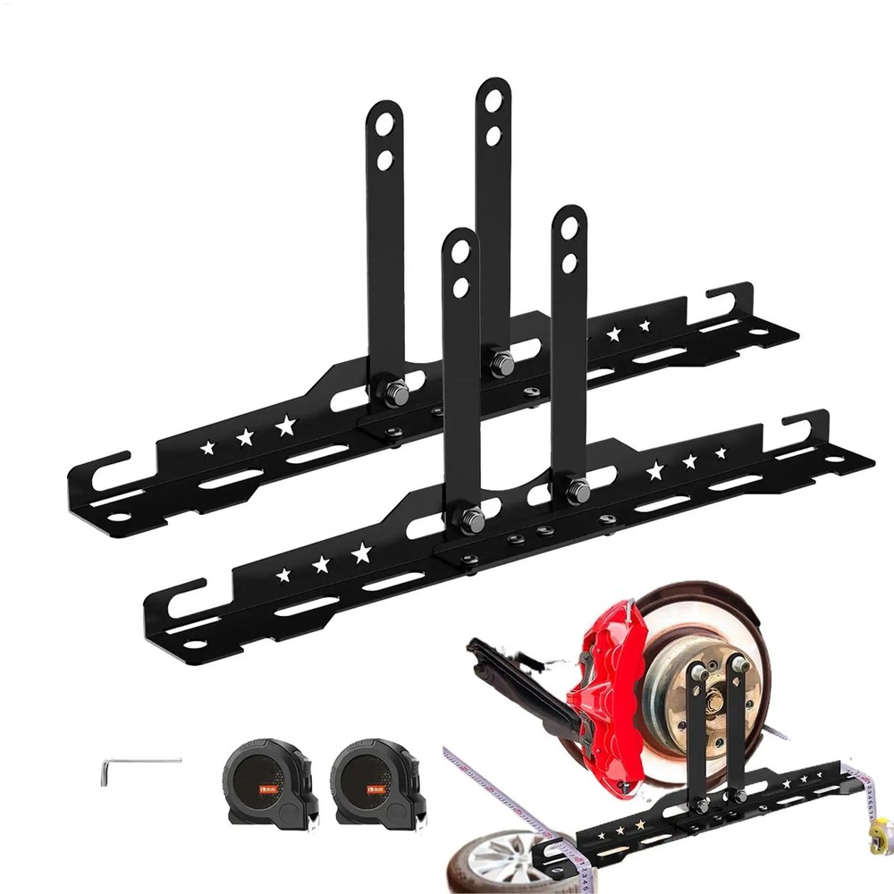 2pcs Car Wheel Alignment Tool with 2 Measuring Tapes Adjustable Leveling Aligner