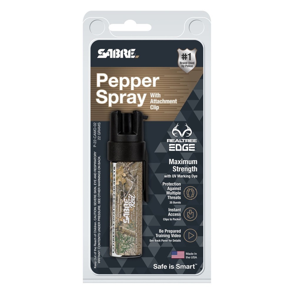 SABRE PEPPER SPRAY WITH ATTACHMENT CLIP CAMO