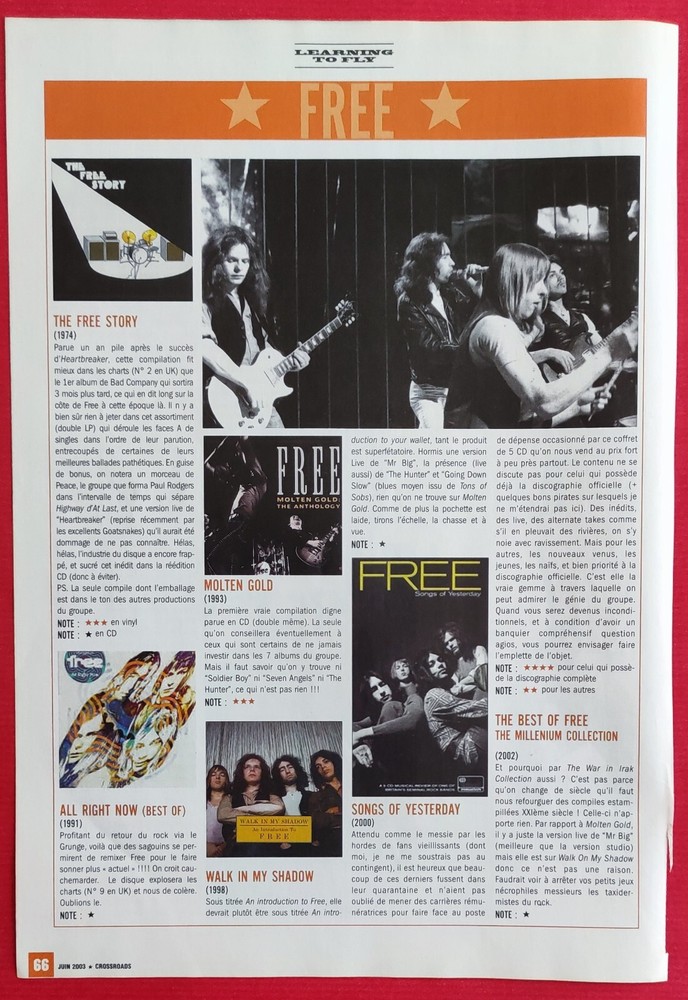 Press Article: FREE Blues Rock Group - June 2003 8 Pages