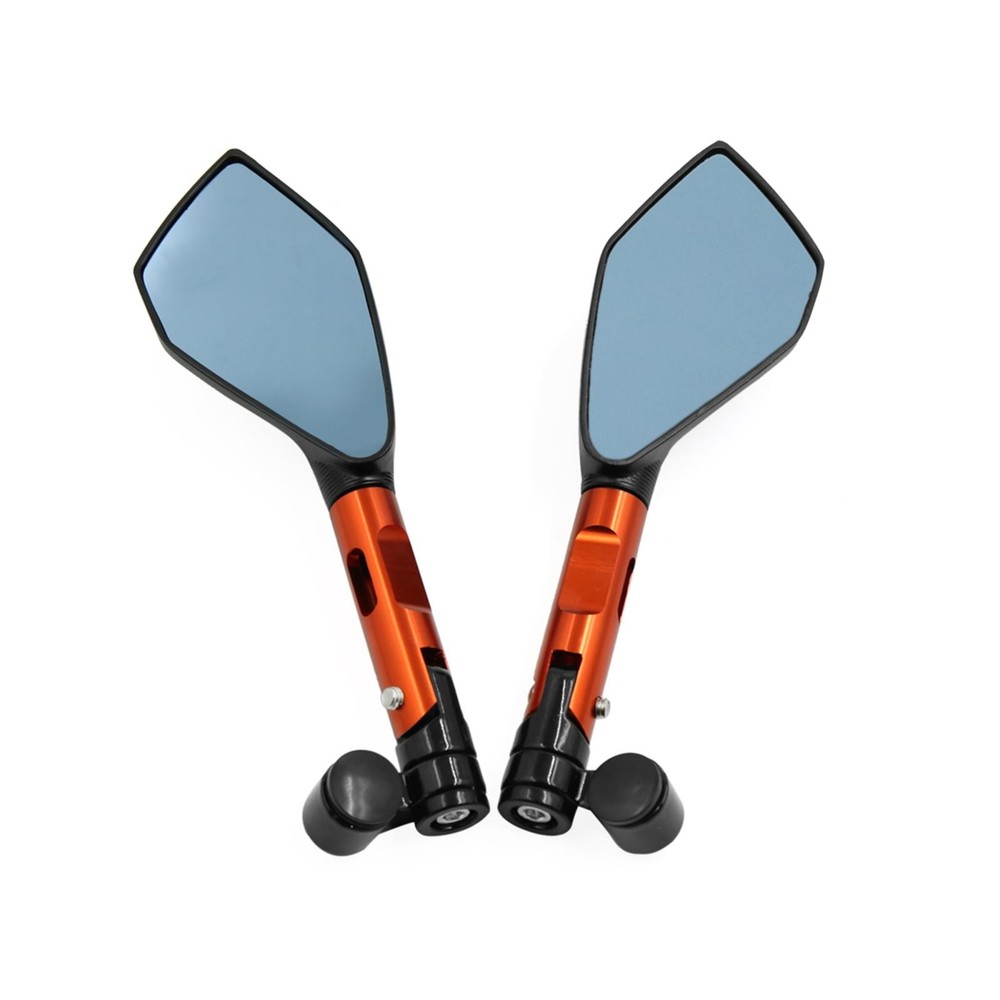 Pair Orange Universal Pentagonal Mirror Handle for Motorcycle