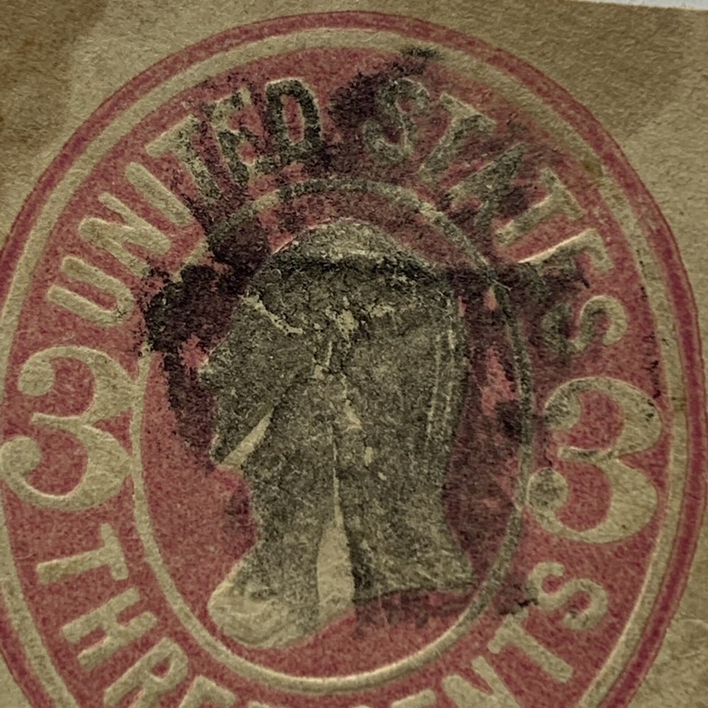 FANCY CANCEL "MOHAWK" ON 3C POSTAL 3C CUT SQUARE