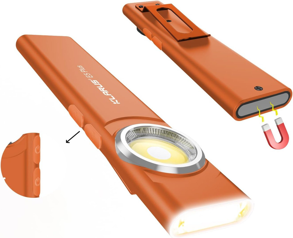 E5 plus - Ultra-Slim Dual Switch 3-Light Sources EDC Flashlight, 650 Lumens, USB