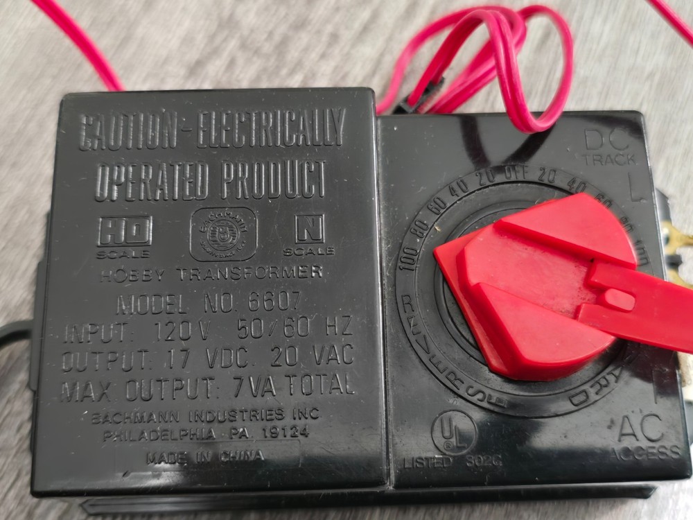 Vintage Bachmann Model 6607 Train Transformer HO N Scale Power Pack Controller