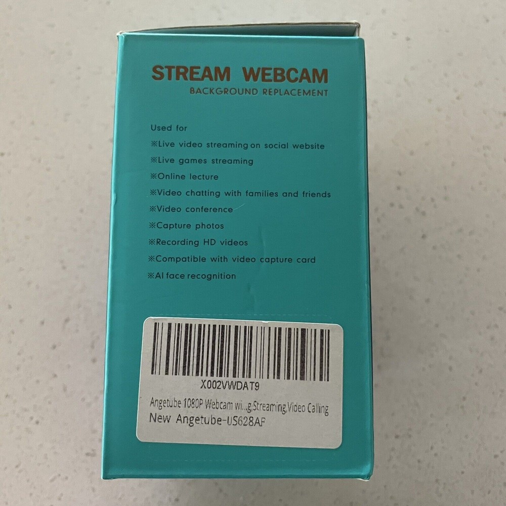 Angetube Stream Webcam Background Replacement W/Low Light Correction & 2.4Ghz