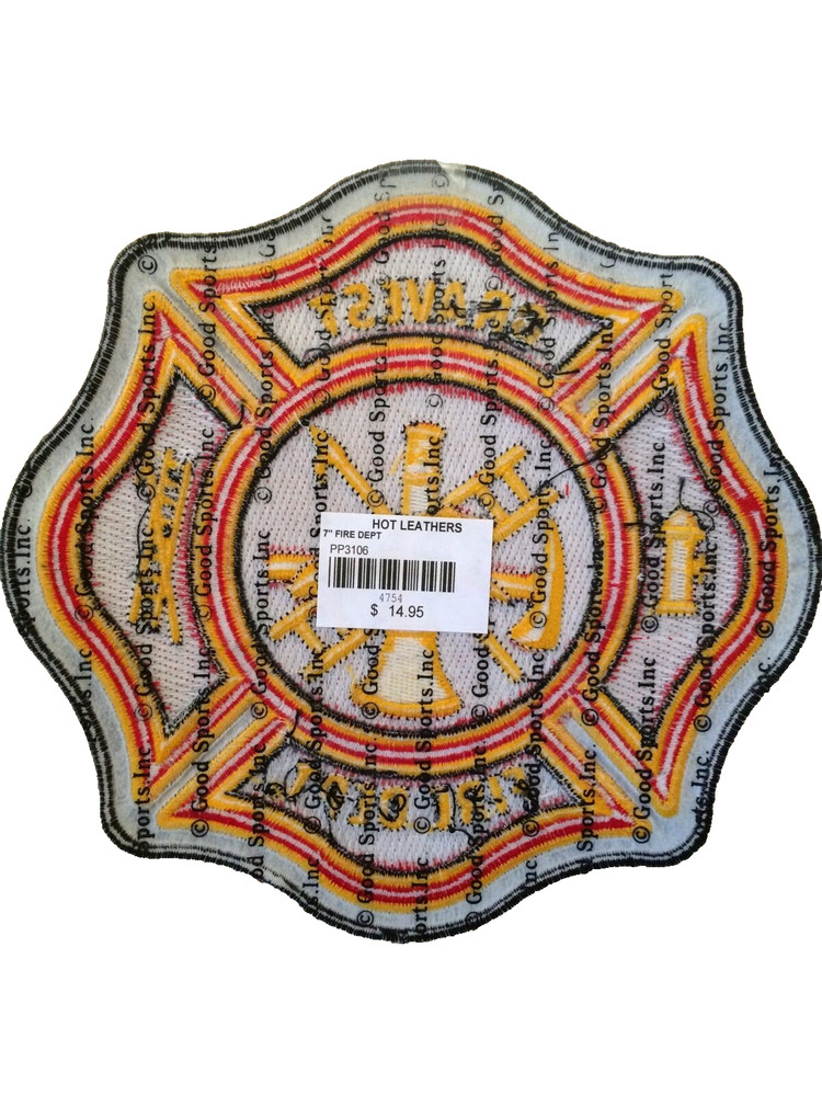 New Fire Dept Patch PP3106 7" x 7"