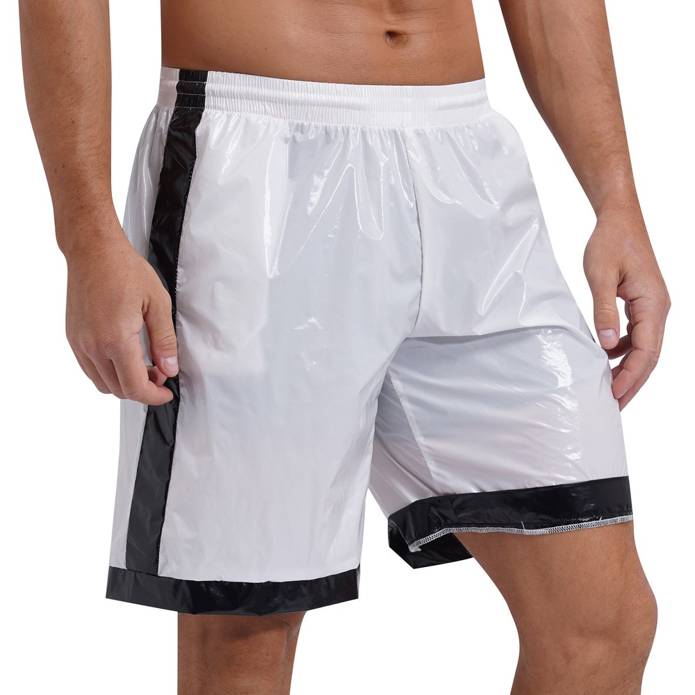 US Men Shorts Wet Look Trunks Swimming Short Pants Drawstring Underpant Thin