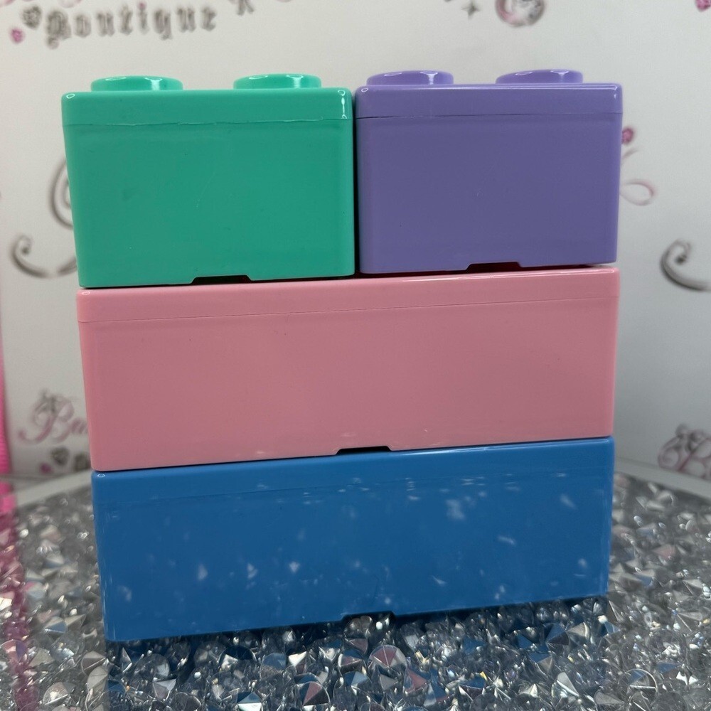 Stackable storage Toy Building Blocks - Teal, Purple, Pink, Blue