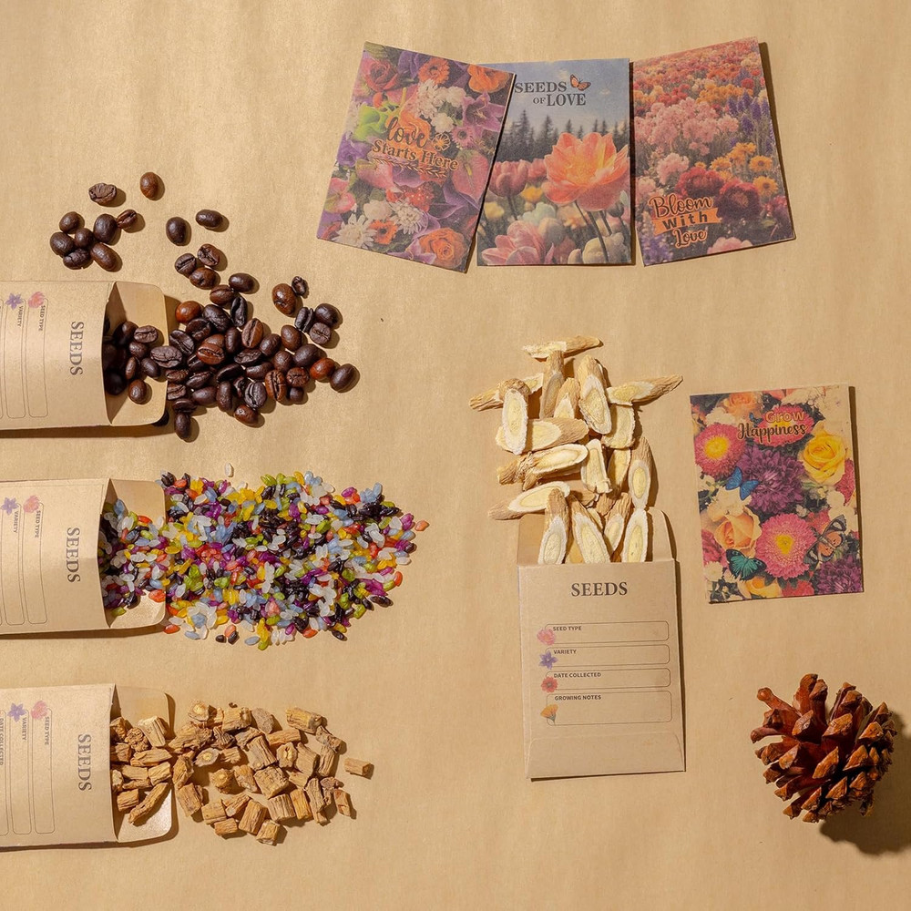 200 Pcs Seed Envelopes, Seed Packets Self-adhesive Sealing Small Seed Saving Env