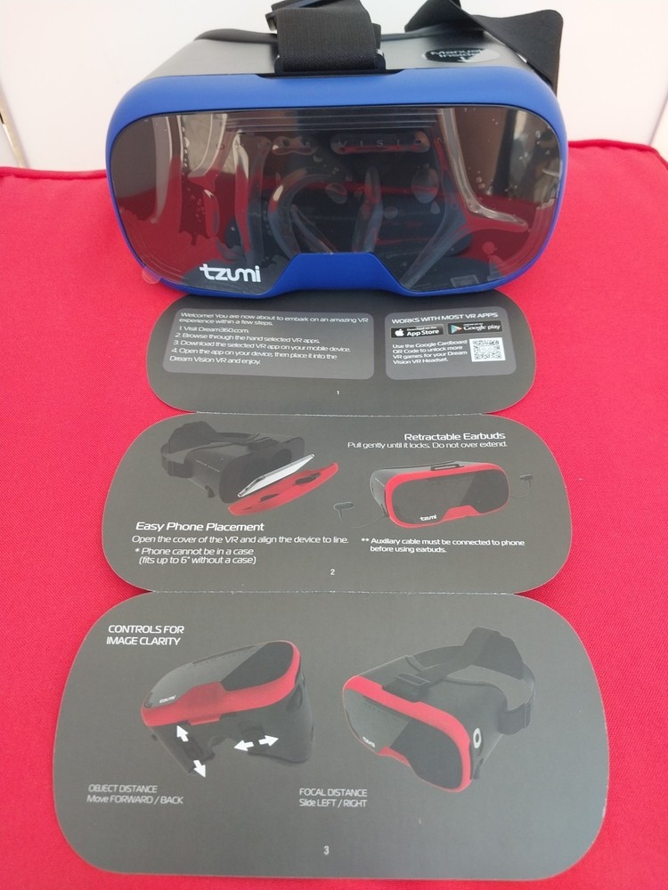 Dream Vision VR Virtual Reality 360 Smartphone Headset iOS Android Black