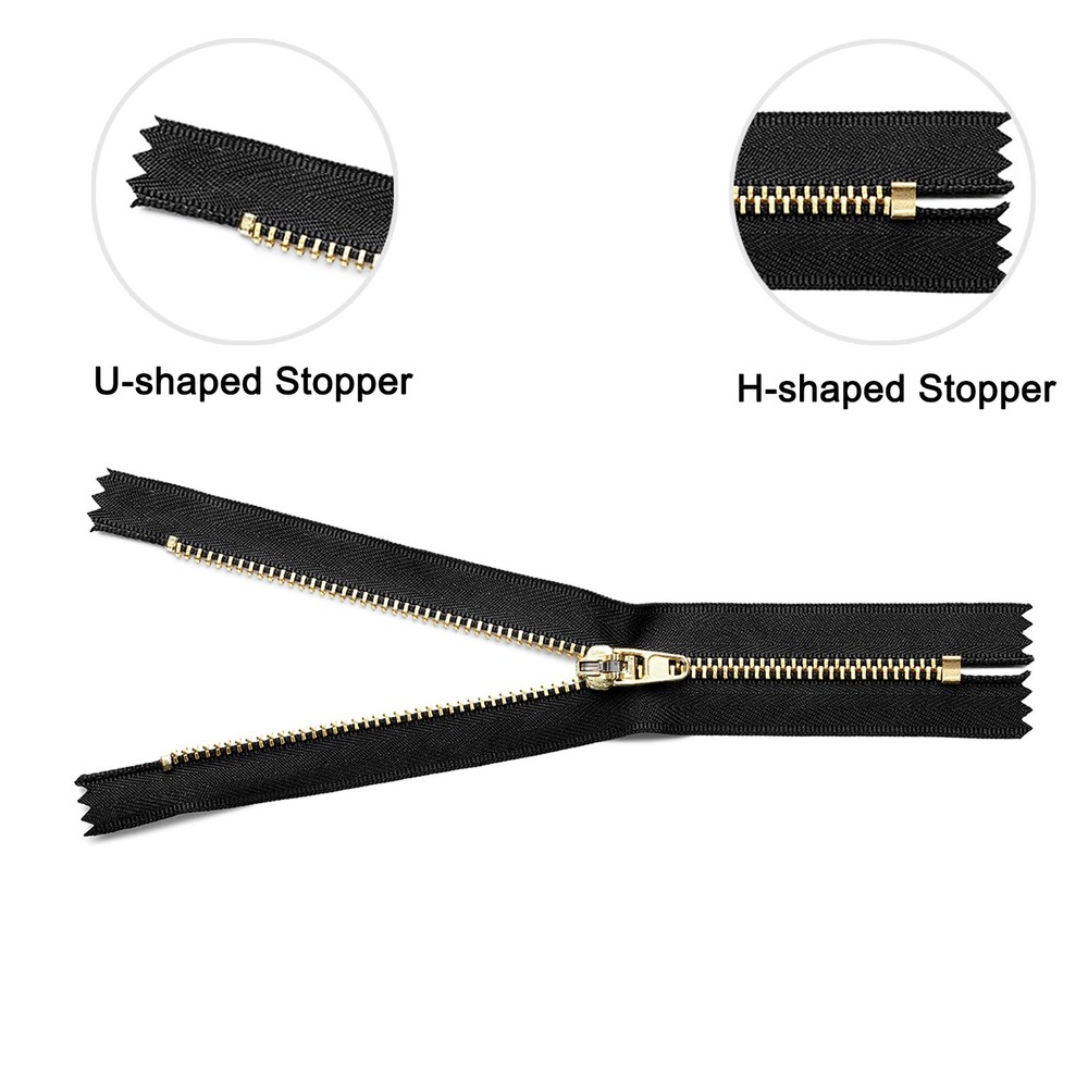 10 Sets Zipper Slider Retainers, #3 Top Stoppers & Bottom Stops, Silver Tone