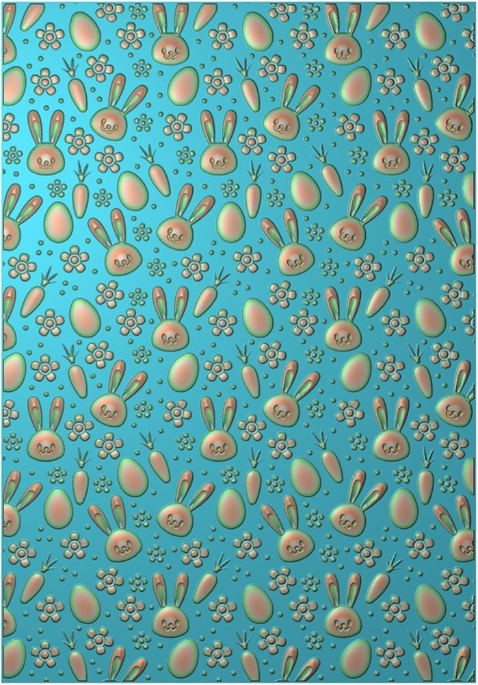 3D Embossing Folder for Card Making,Easter Bunny Plastic Texture Fades Embossing