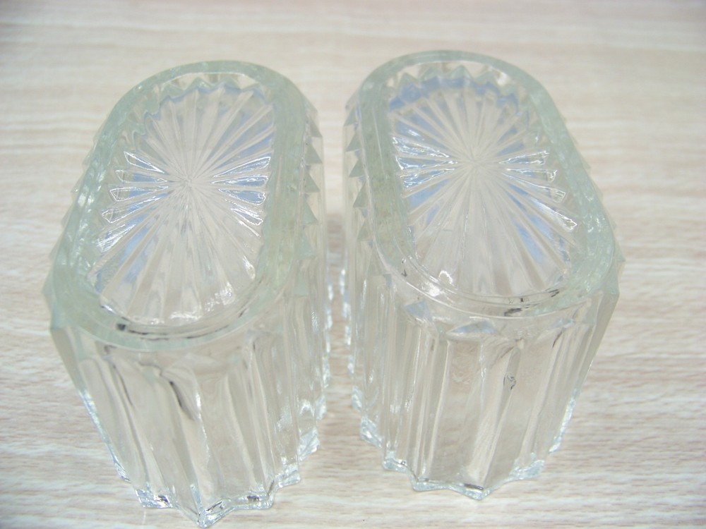 Clear Ribbed Glass Cigarette (or Toothpick) Holders - Two