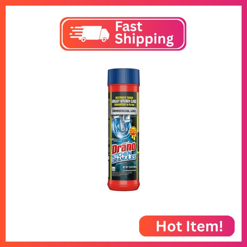 Drano Kitchen Granules Drain Clog Remover and Cleaner, Unclogs Blockage from Gre