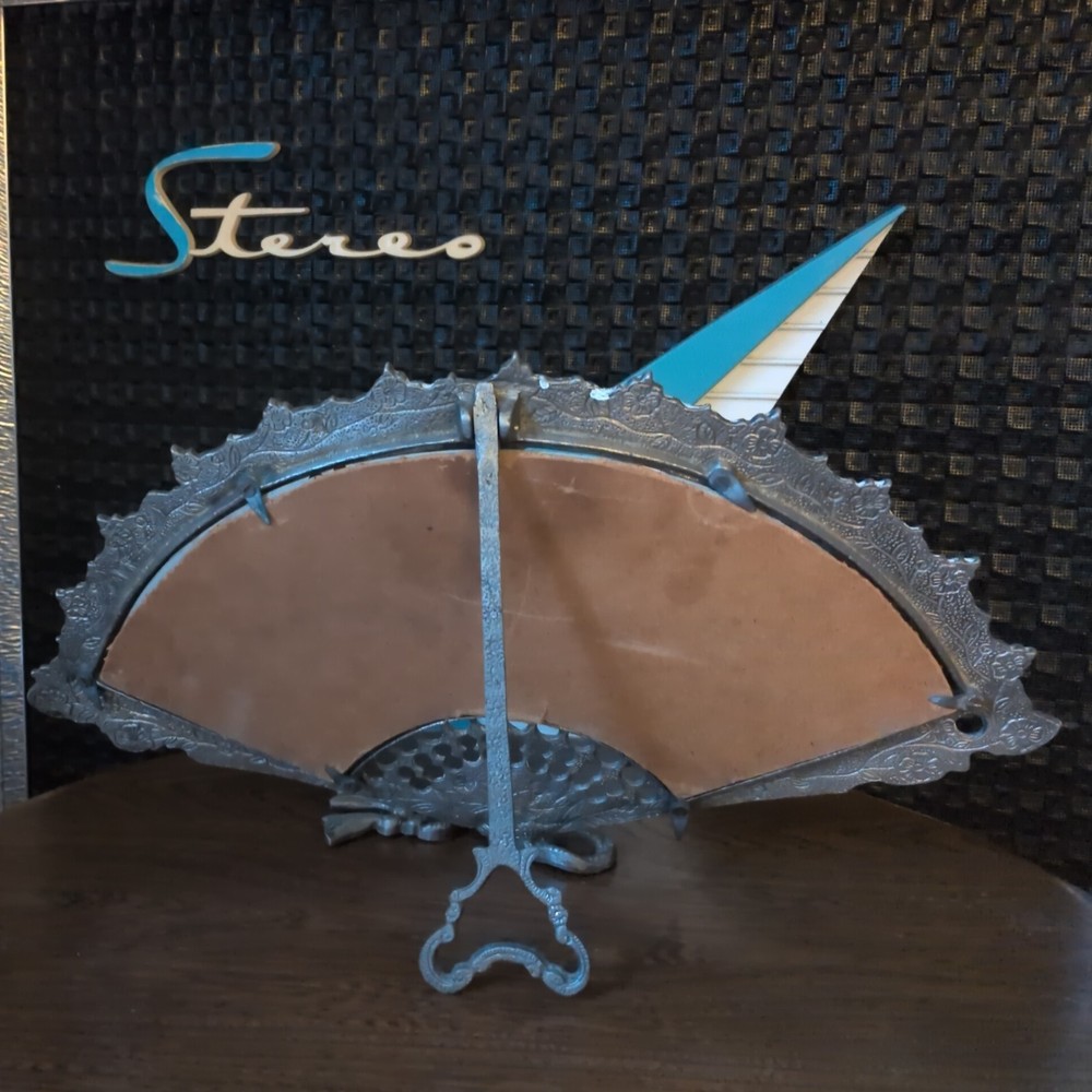Vintage Brass Fan Mirror