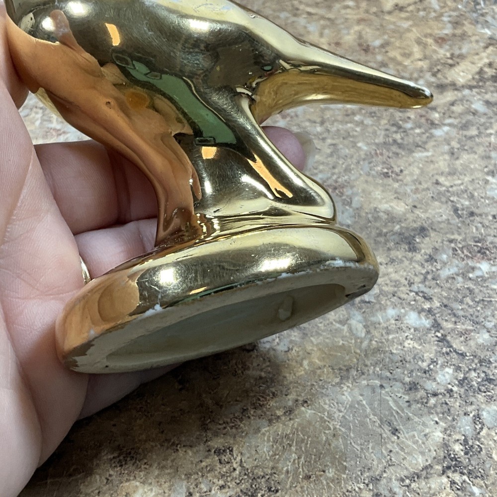 Vintage Ceramic Small Bird Figurine - Gold Nice