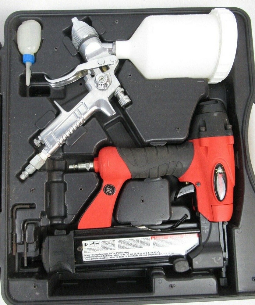 Campbell Hausfeld Iron Force (4) Pc. Pneumatic Tool Set - Sprayer, Die Grinder