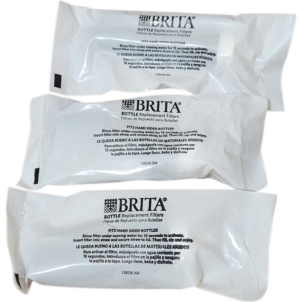 Brita Bottle Replacement Filters 3 Pack for Hard Sided Bottles 138536.004 White