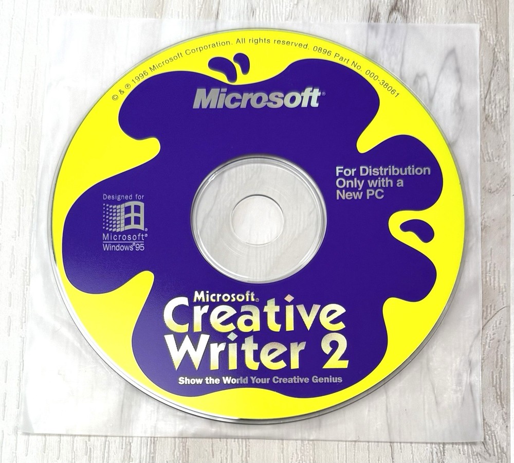 Microsoft Creative Writer 2 Windows PC Software CD-Rom 1996 000-38061 DISC ONLY