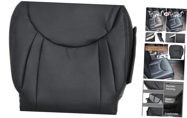 Front Driver Side Bottom Perforated Leather Cover Black Compatible with Lexus