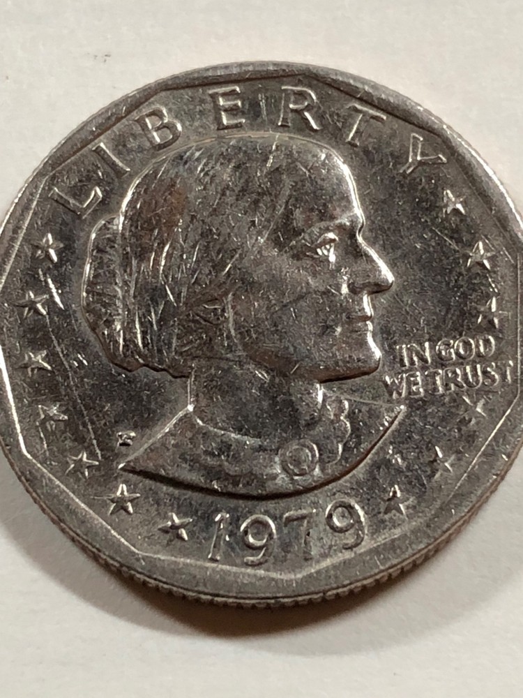 Susan B Anthony Silver Dollar 1979 P Wide Rim with many errors D Stamp "P" #O717