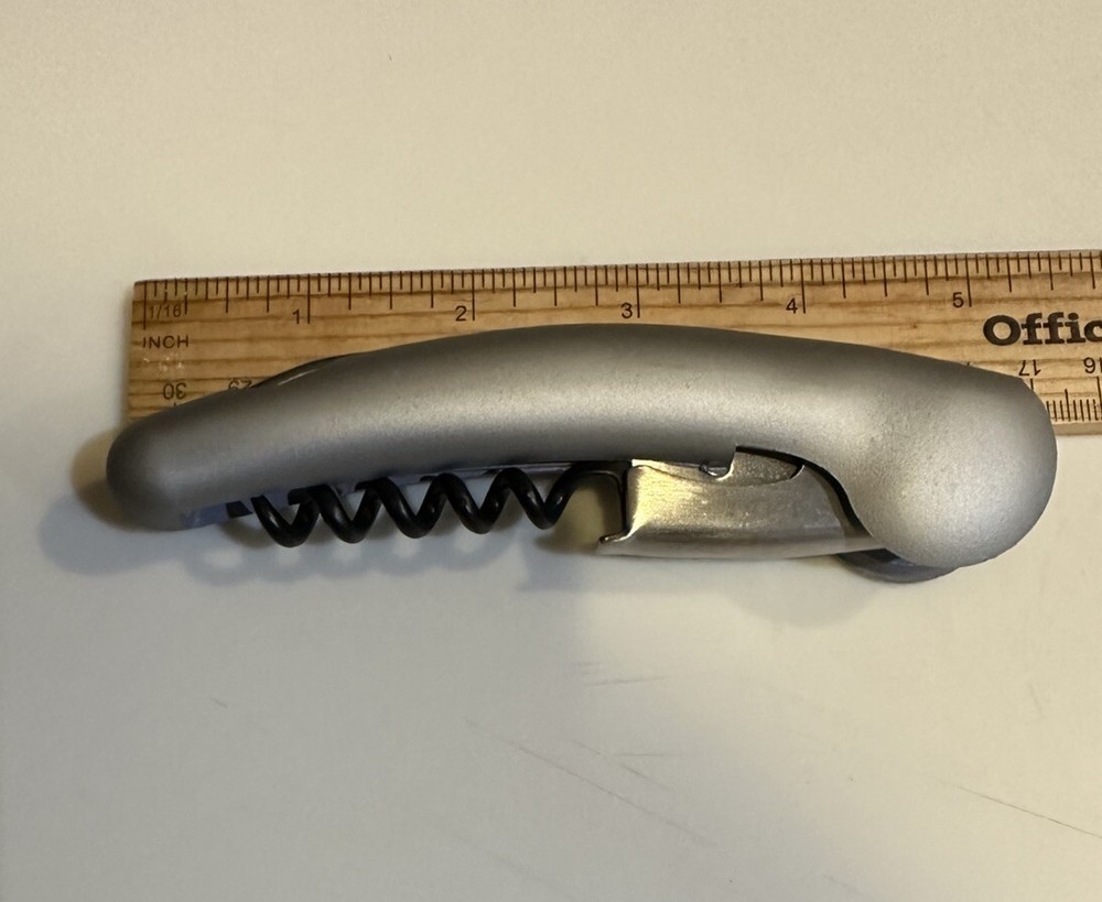 VTG MULTI PURPOSE BAR KITCHEN TOOL CORKSCREW BOTTLE OPENER PLUS GRAY SILVER 5”