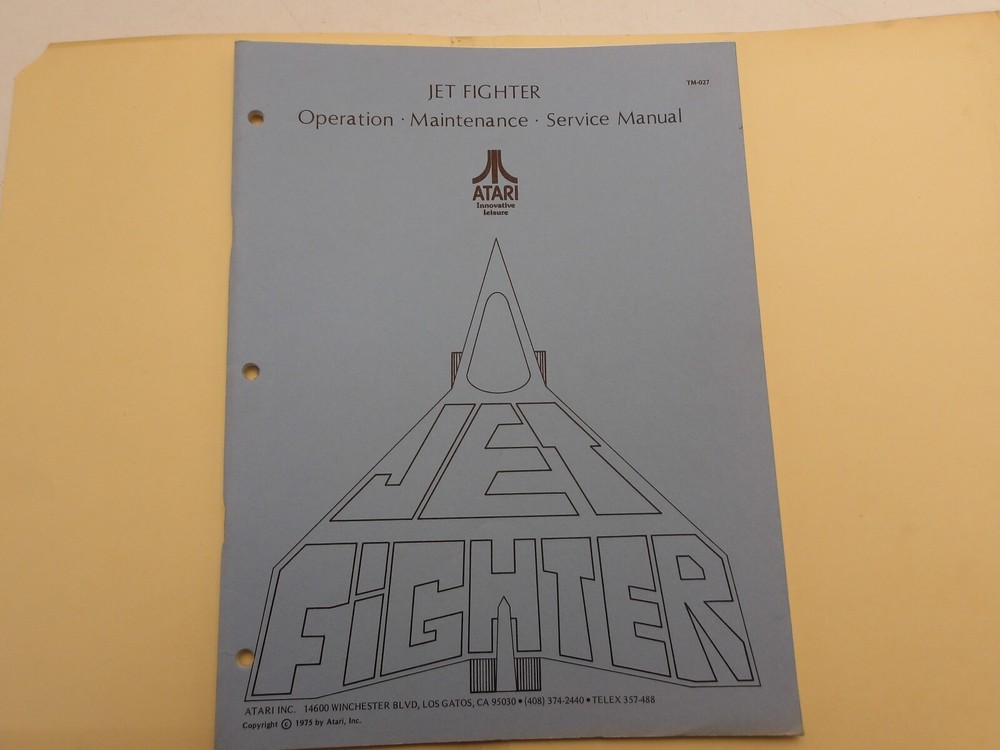 Atari- Jet Fighter-Operation, Maintenance & Service Manual -NOS