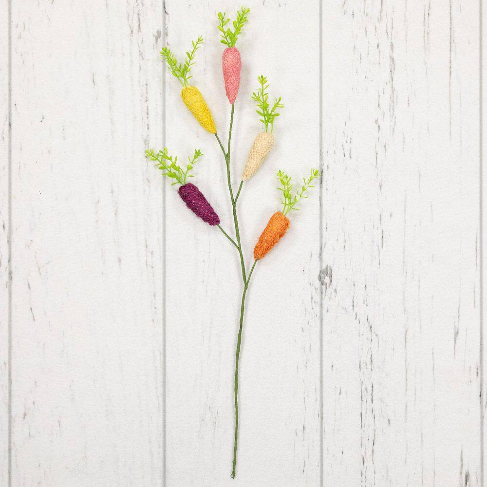 Knitted Carrots Easter Spray-23.75 In.-Multicolor