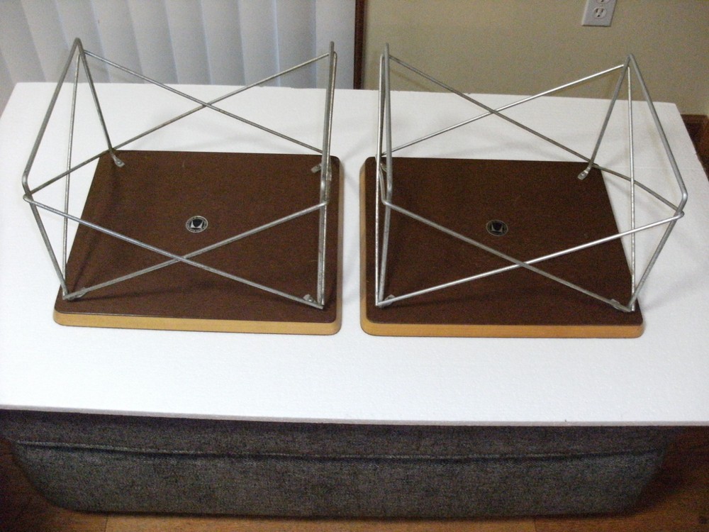 (2) Early Herman Miller Eames Wire Base Low Table's ~ Walnut