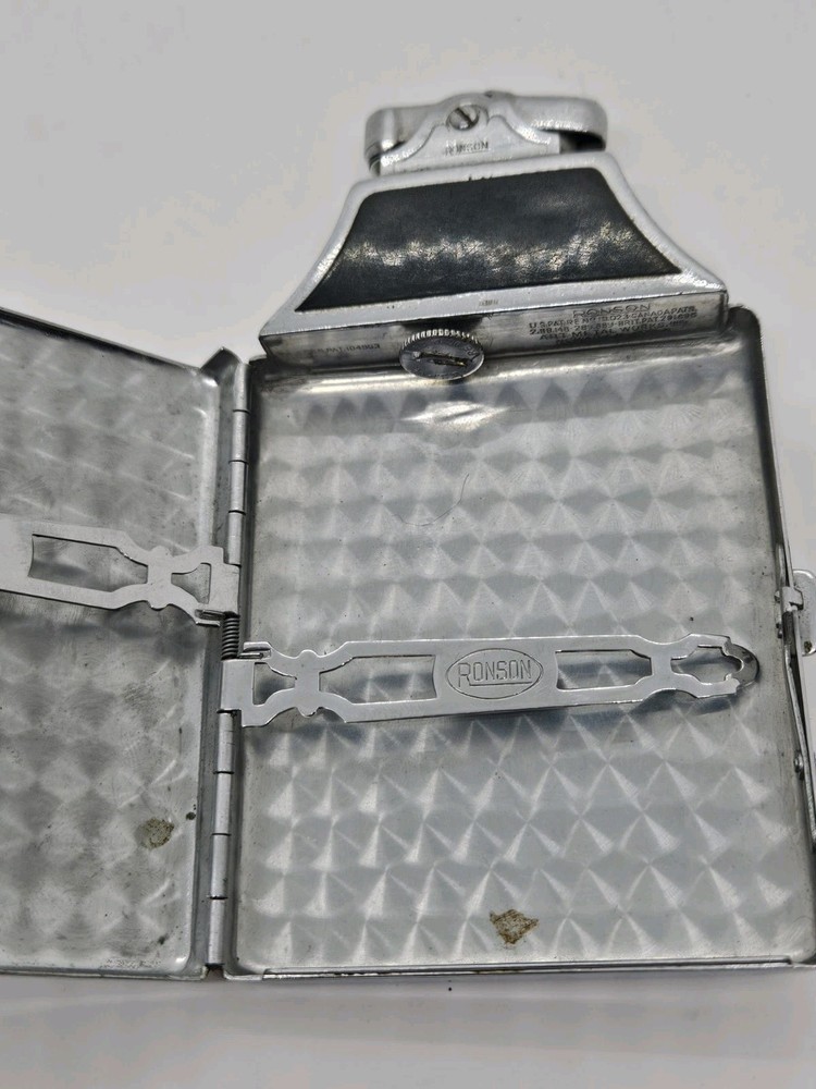 Vintage RONSON Mastercase Art Deco Combination Cigarette Case with Lighter
