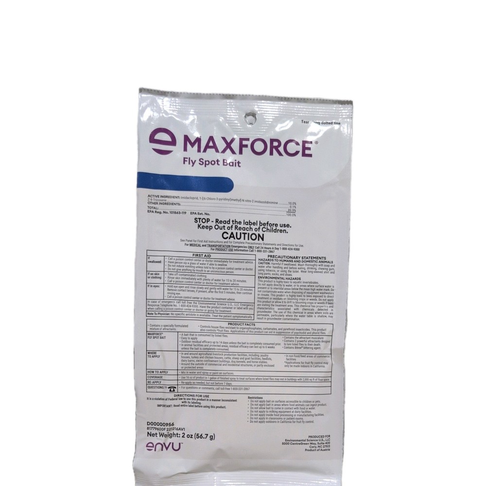 Maxforce Fly Spot Bait 2 oz Envelope - New Sealed - EPA 101563-119
