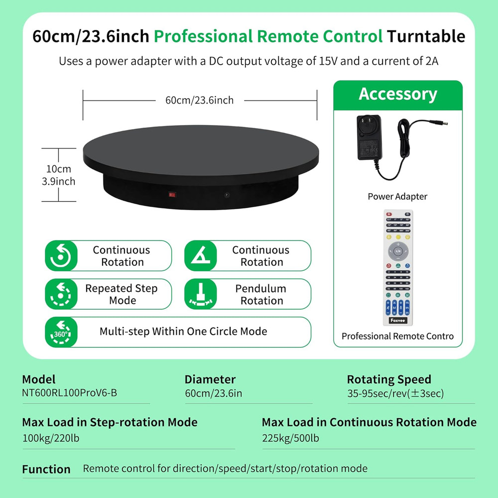 Remote-Controlled Motorized Turntable,Heavy Duty Motorized Rotating Display Stan