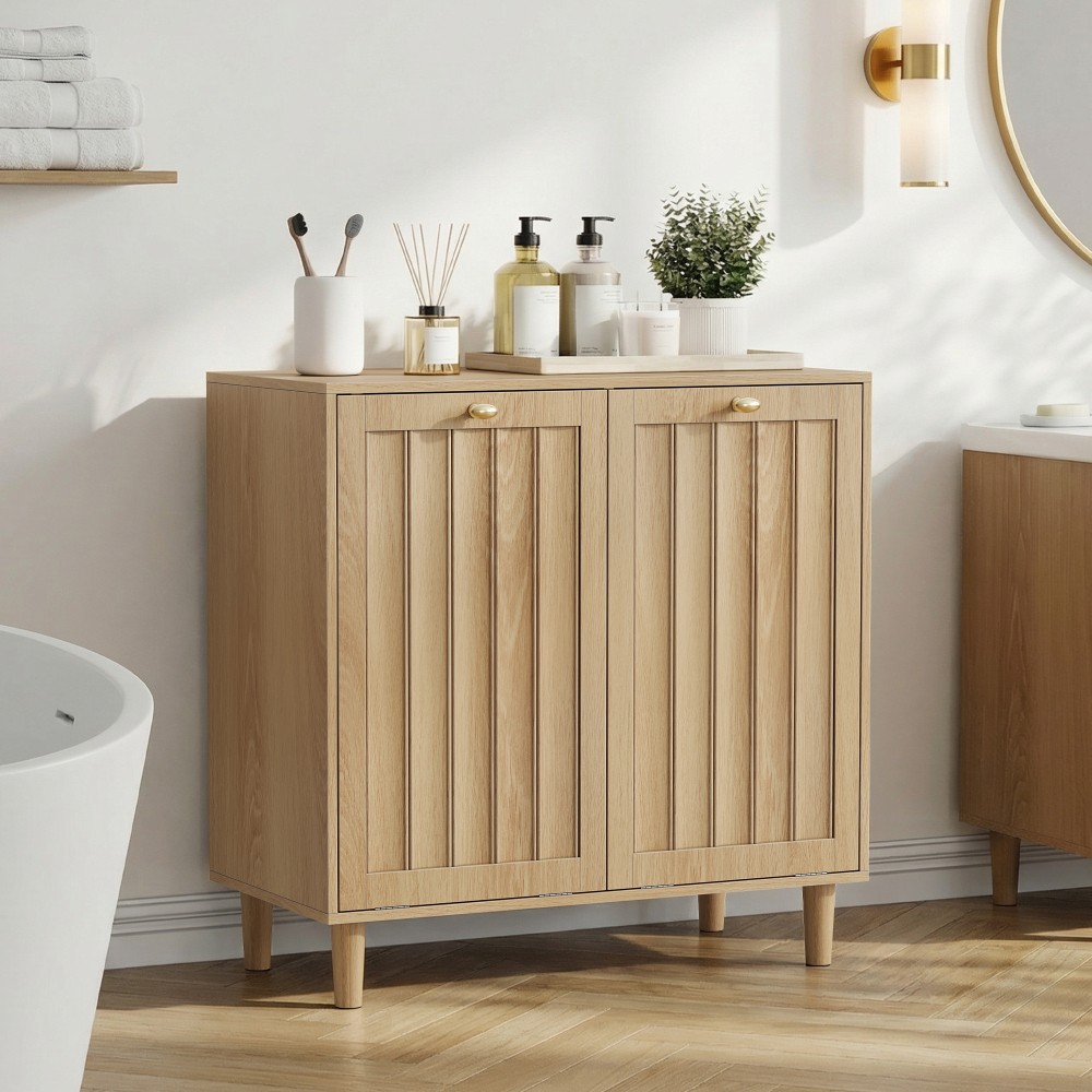 Sloping laundry basket with removable inner basket, concealed laundry basket
