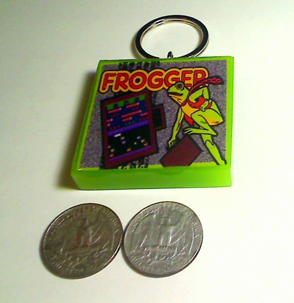 Frogger Arcade Coin Door accessory Keychain