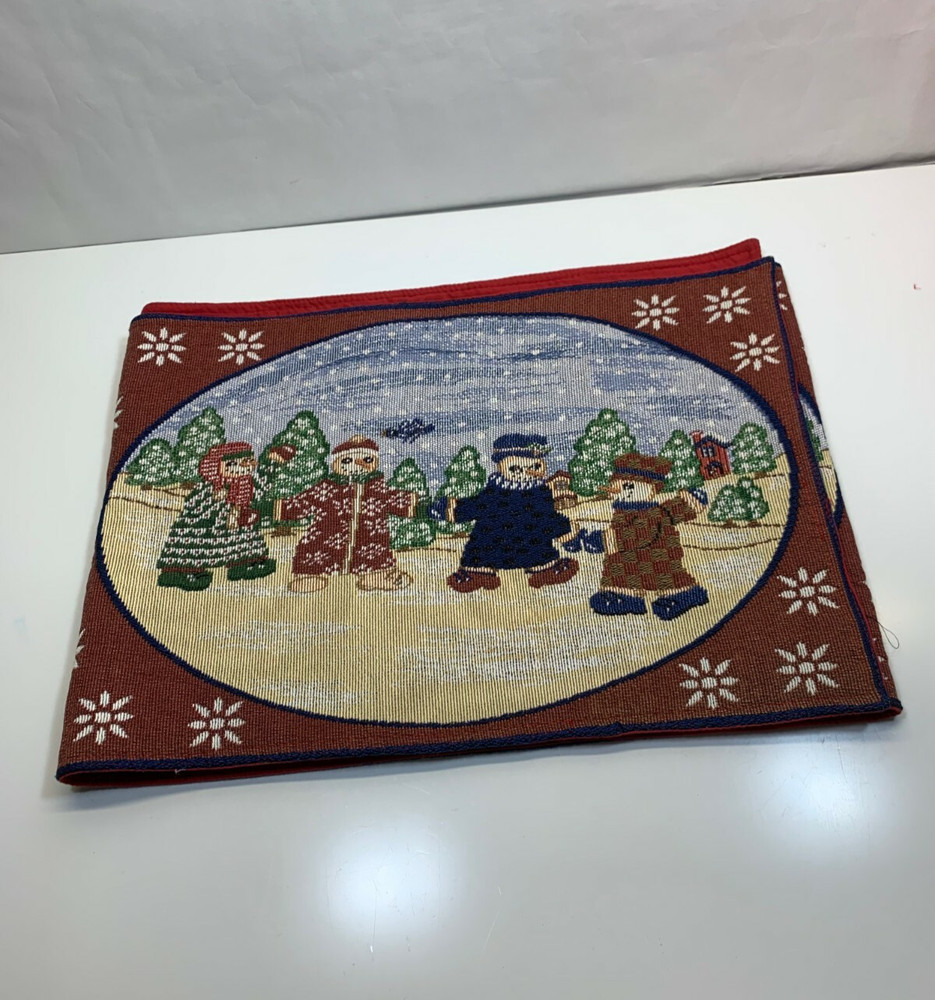 Snowmen table runner 74 x 13 tapestry