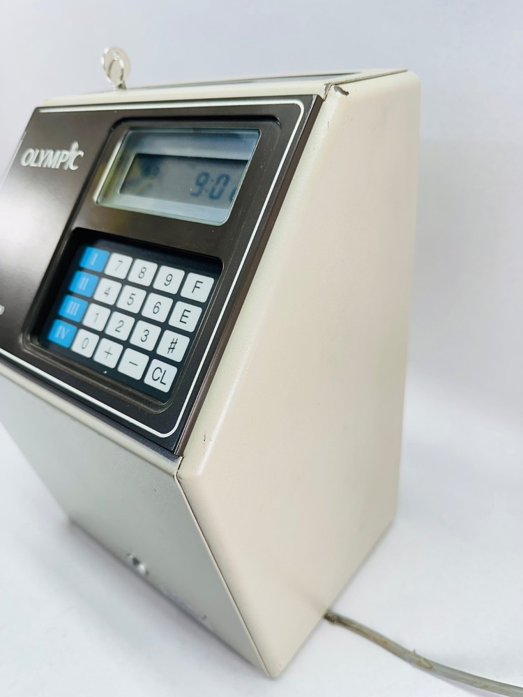 MJR-7000 8000 Computerized Stand Alone Employee Time Clock + Key Used Timecoder