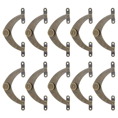 10pcs Box Lid Stay Support Hinges Bronze Iron Rotatable Folding Lid Style 1