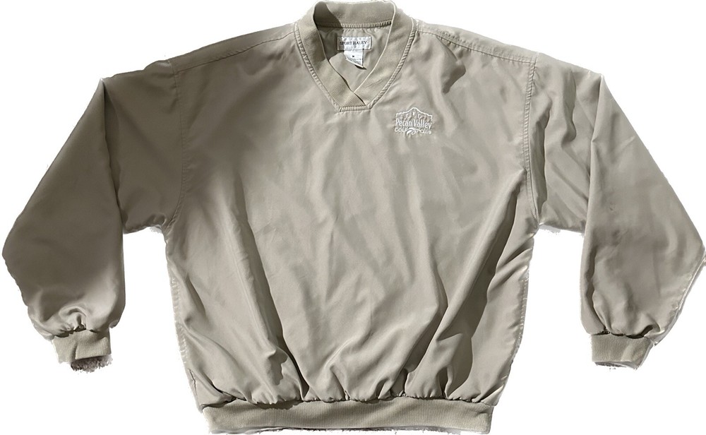 PECAN VALLEY GOLF CLUB V-NECK PULLOVER SZ M SPORT HALEY POLY SHELL NYLON LINED