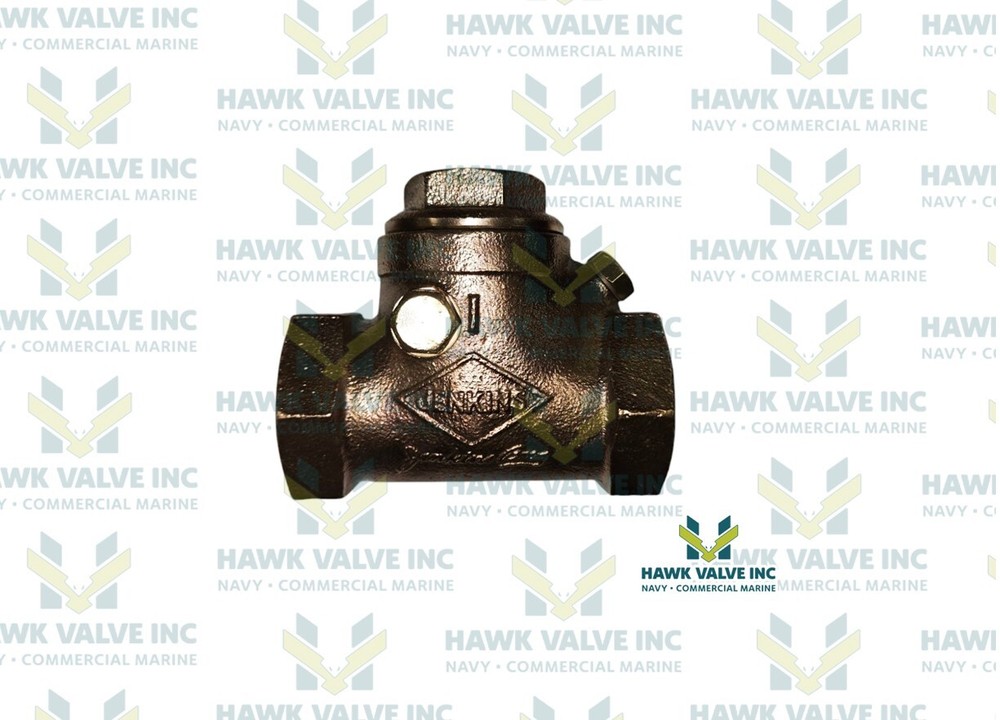 1" BRONZE 300 WSP 1000 WOG THREADED T-PATTERN SWING CHECK VALVE - JENKINS 962A