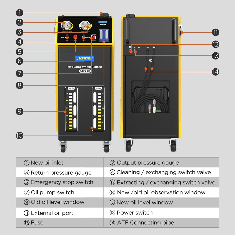 Automatic Transmission Fluid Exchanger Oil Exchange Flush Cleaning Machine