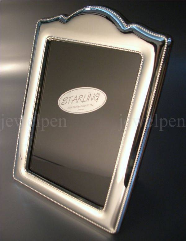 Perlrand Chippendale Photo Frame - Solid 925 Sterling Silver with Mahogany (V1)